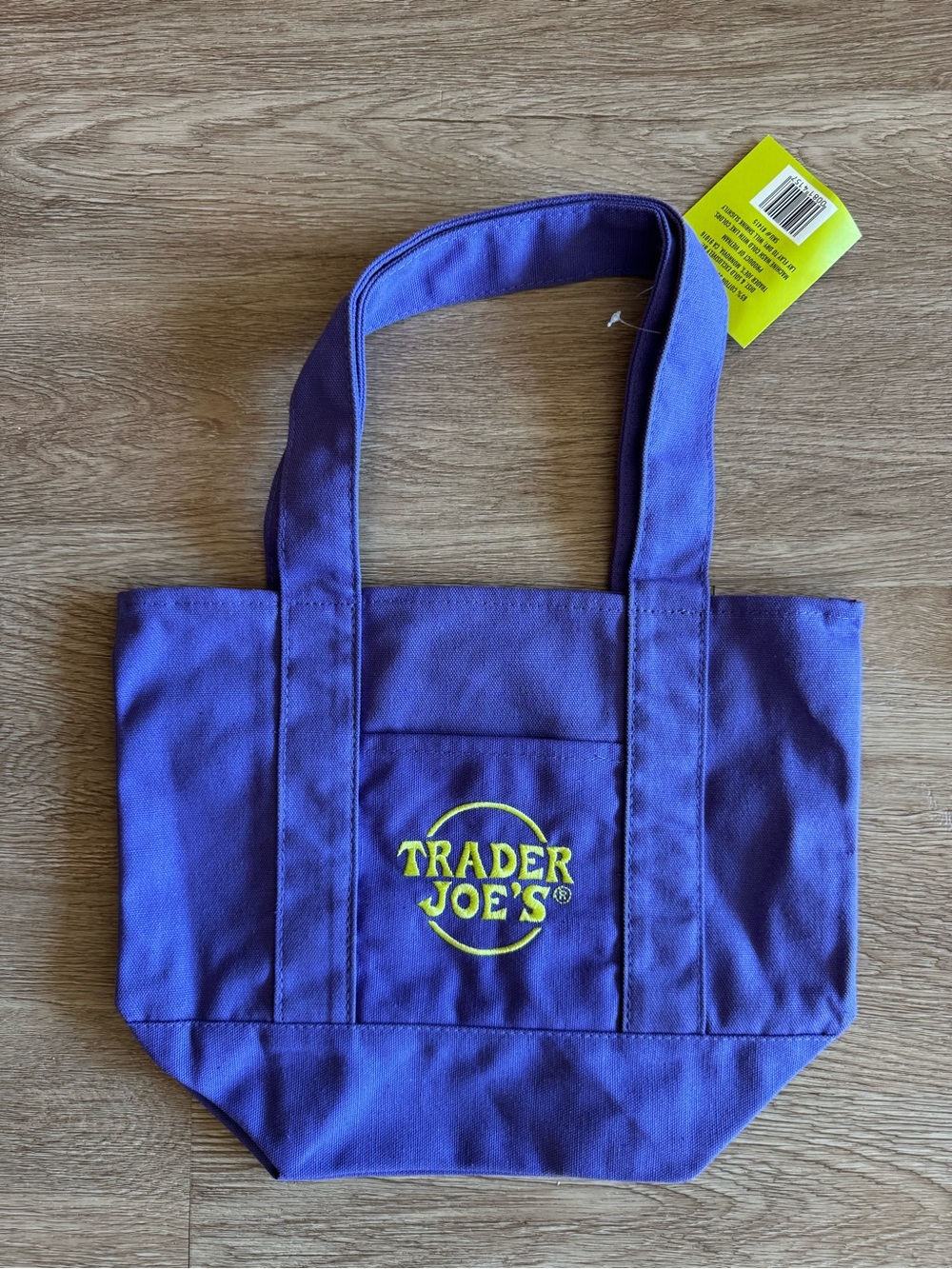 Trader Joe's 2026 Limited Edition Hallow Purple Canvas Tote with Lime Green Logo